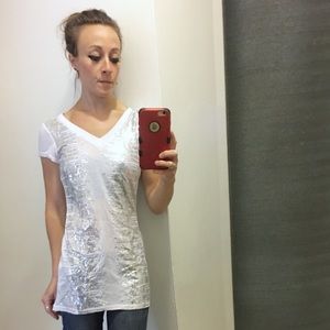 Silver sequined T-shirt